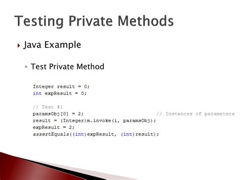 private method test using junit